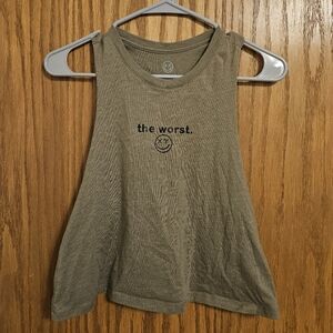 Salty Savage Olive Sleeveless Women's Crop Top
